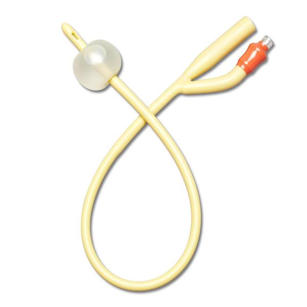 Catheter Foley 14Fr 5-10cc Straight Tip Silicone Elastomer Coated 2-Way 12/Ca